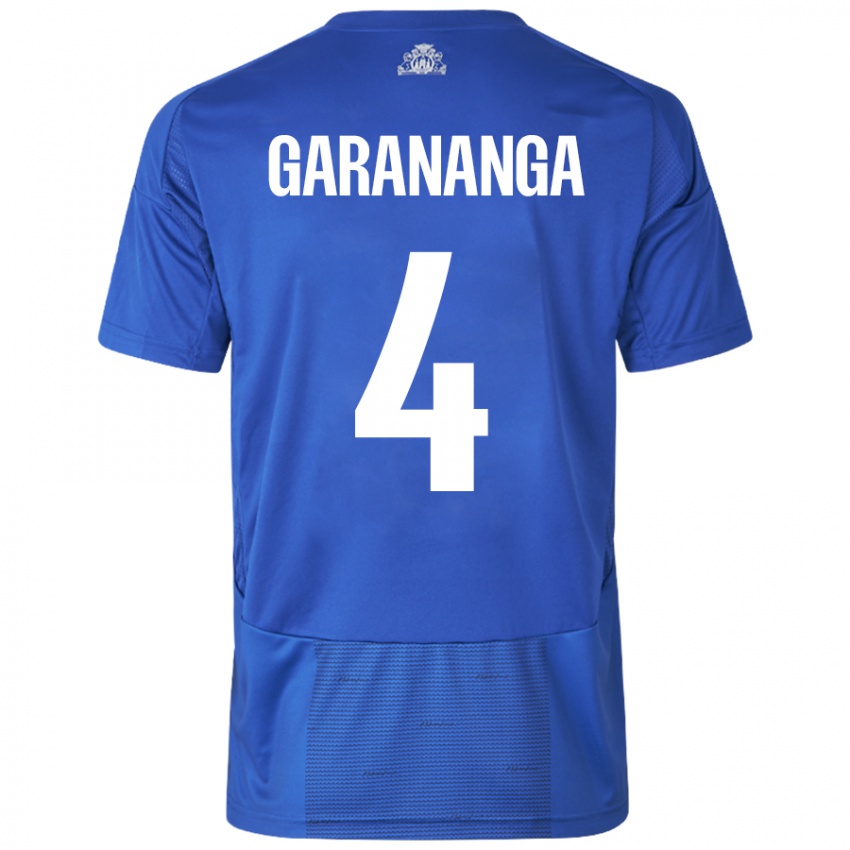 Kinder Munashe Garananga #4 Weiß Blau Auswärtstrikot Trikot 2024/25 T-Shirt