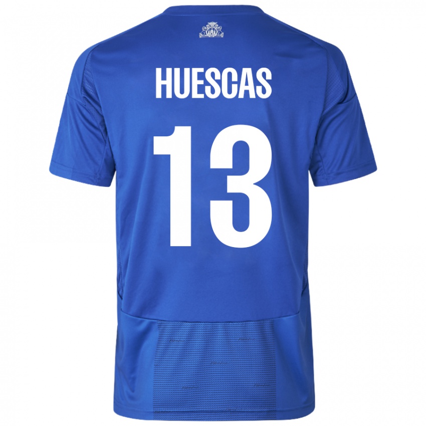 Kinder Rodrigo Huescas #13 Weiß Blau Auswärtstrikot Trikot 2024/25 T-Shirt