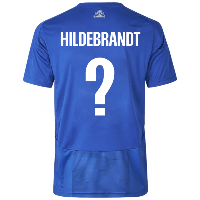 Kinder Sylvester Hildebrandt #0 Weiß Blau Auswärtstrikot Trikot 2024/25 T-Shirt