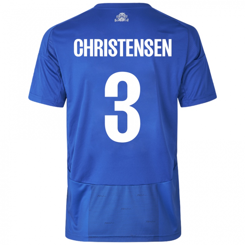 Kinder Sebastian Christensen #3 Weiß Blau Auswärtstrikot Trikot 2024/25 T-Shirt