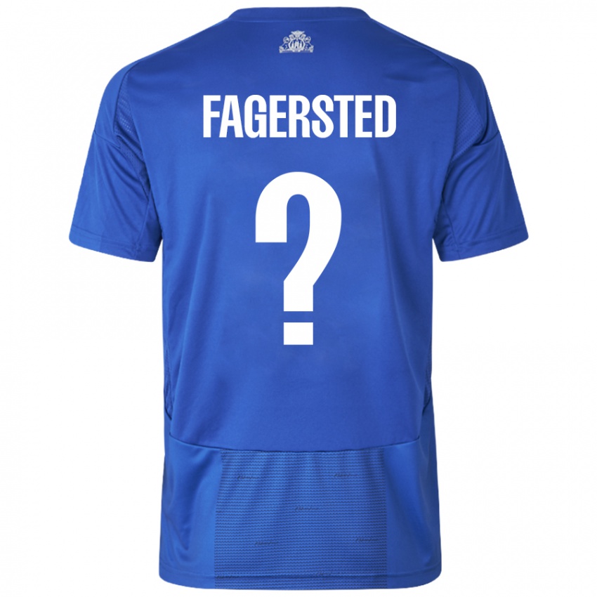 Kinder Johan Fagersted #0 Weiß Blau Auswärtstrikot Trikot 2024/25 T-Shirt