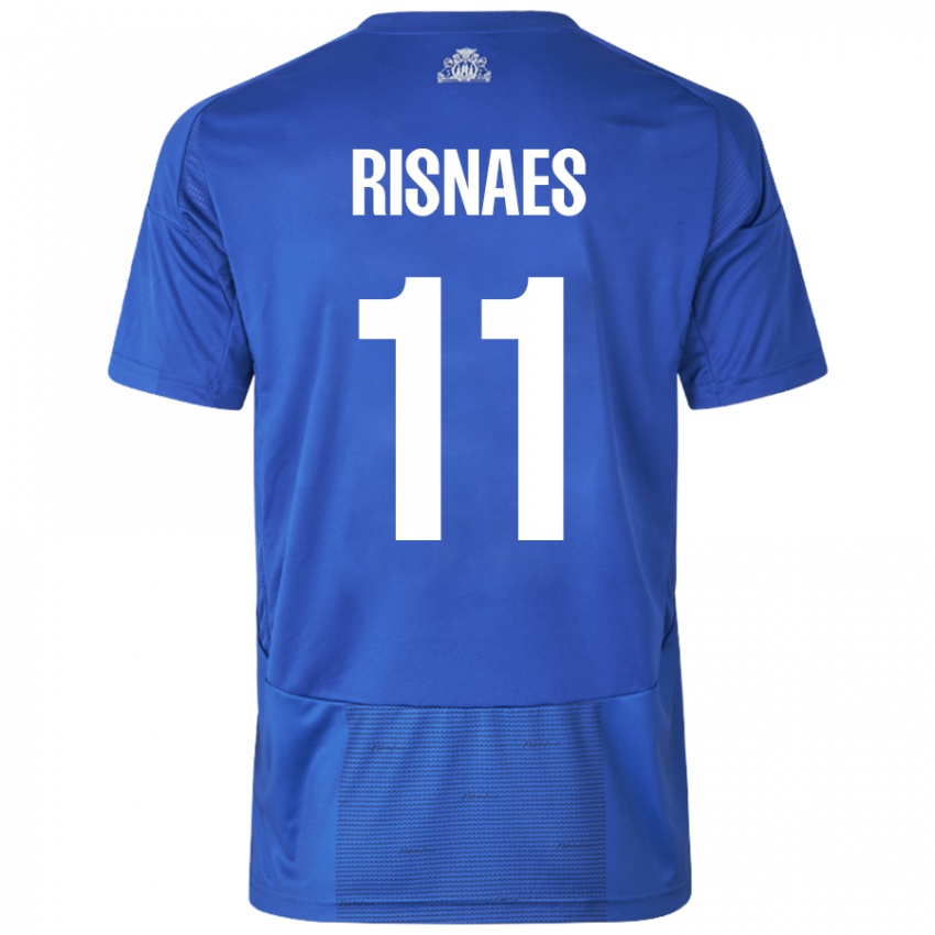 Kinder Roberto Risnaes #11 Weiß Blau Auswärtstrikot Trikot 2024/25 T-Shirt