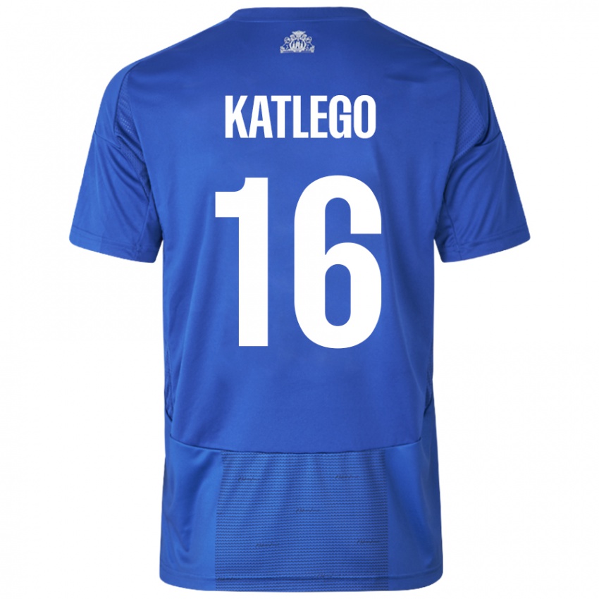 Kinder David Katlego #16 Weiß Blau Auswärtstrikot Trikot 2024/25 T-Shirt