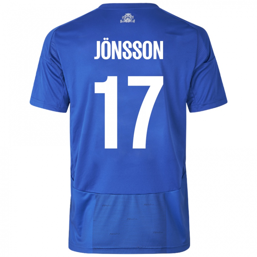 Kinder Neo Jönsson #17 Weiß Blau Auswärtstrikot Trikot 2024/25 T-Shirt