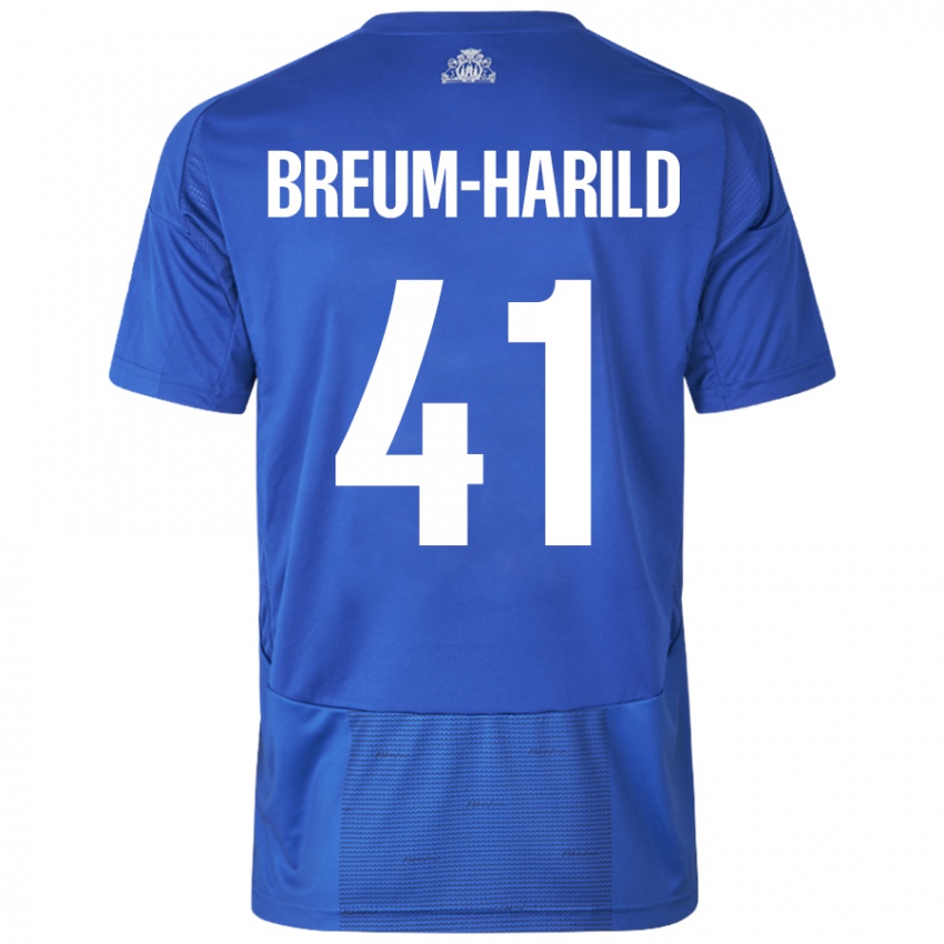 Kinder Tobias Breum-Harild #41 Weiß Blau Auswärtstrikot Trikot 2024/25 T-Shirt