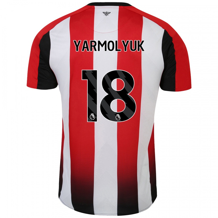 Herren Yegor Yarmolyuk #18 Rot Weiß Heimtrikot Trikot 2024/25 T-Shirt