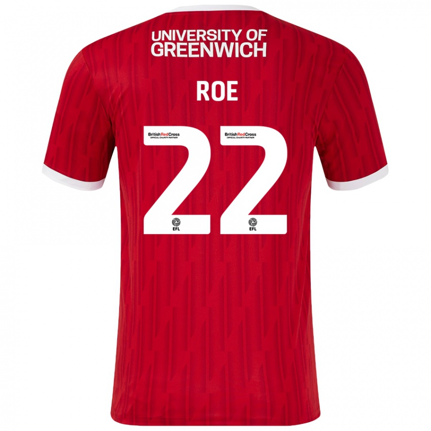 Herren Bethan Roe #22 Rot Weiß Heimtrikot Trikot 2024/25 T-Shirt