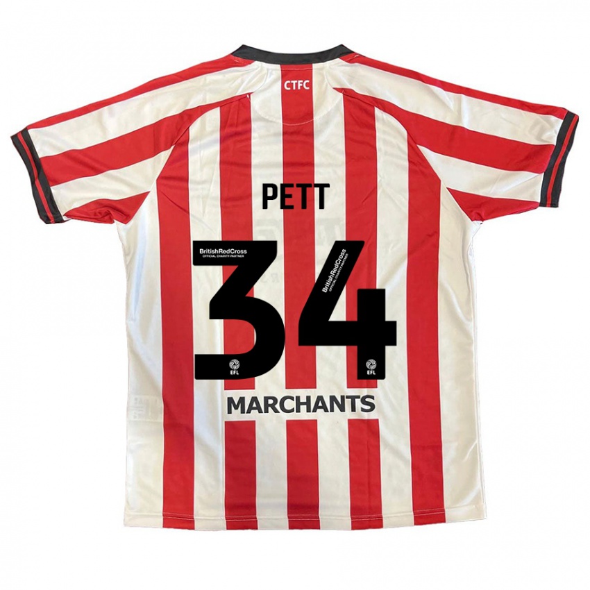 Herren Tom Pett #34 Rot Weiß Heimtrikot Trikot 2024/25 T-Shirt