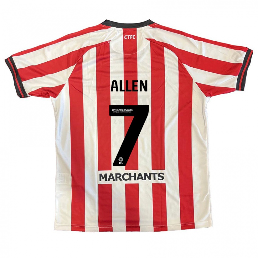 Herren Emily Allen #7 Rot Weiß Heimtrikot Trikot 2024/25 T-Shirt