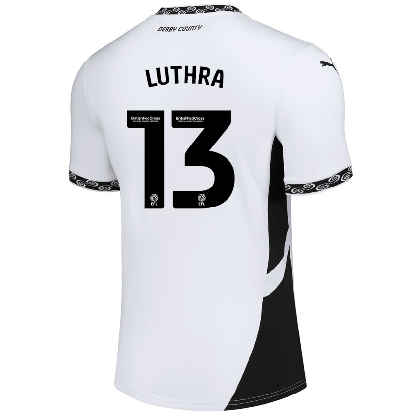 Herren Rohan Luthra #13 Weiß Schwarz Heimtrikot Trikot 2024/25 T-Shirt