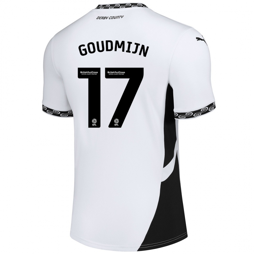 Herren Kenzo Goudmijn #17 Weiß Schwarz Heimtrikot Trikot 2024/25 T-Shirt