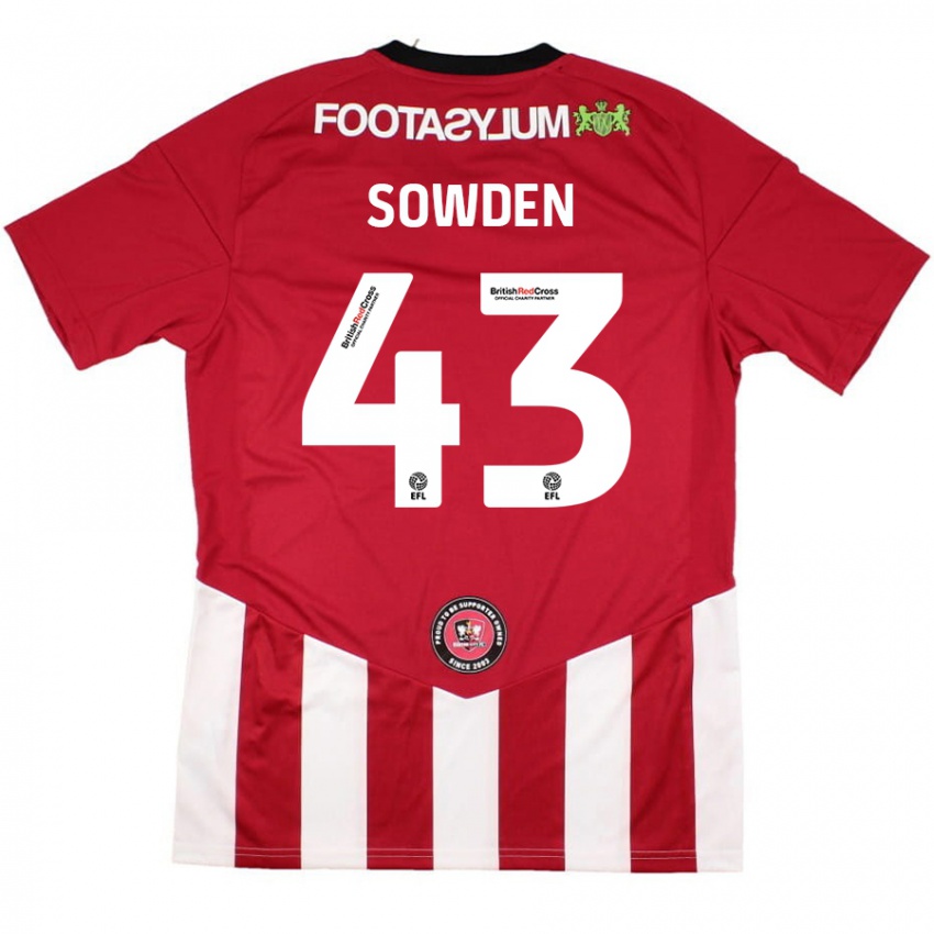 Herren Andrew Sowden #43 Rot Weiß Heimtrikot Trikot 2024/25 T-Shirt