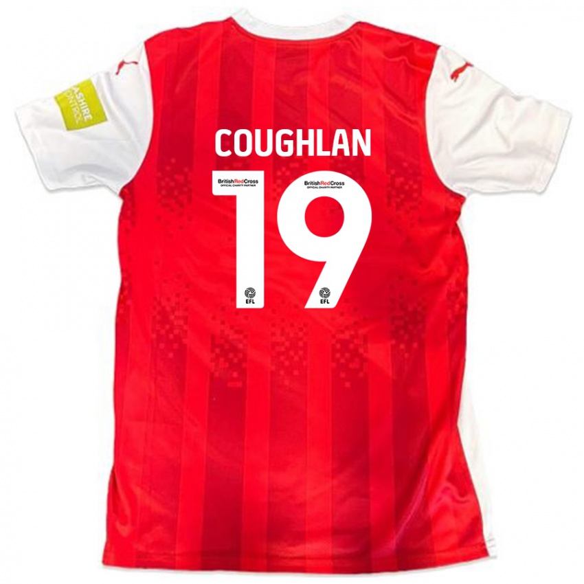 Herren Ronan Coughlan #19 Rot Weiß Heimtrikot Trikot 2024/25 T-Shirt