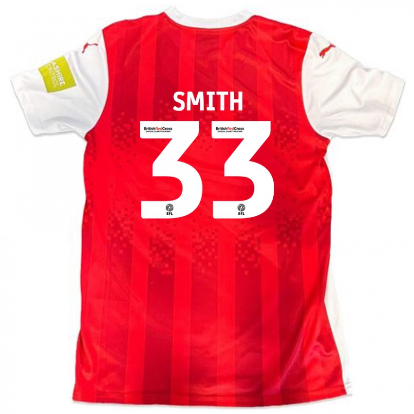 Herren Pele Smith #33 Rot Weiß Heimtrikot Trikot 2024/25 T-Shirt