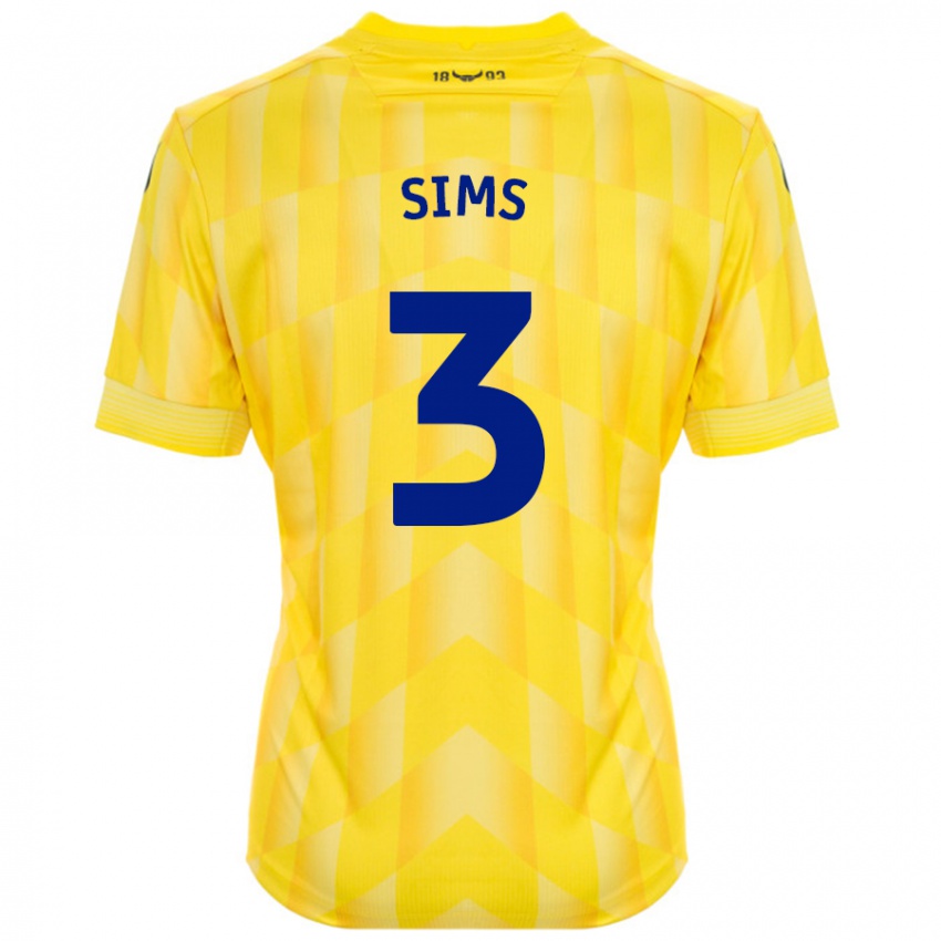 Herren Gemma Sims #3 Gelb Heimtrikot Trikot 2024/25 T-Shirt