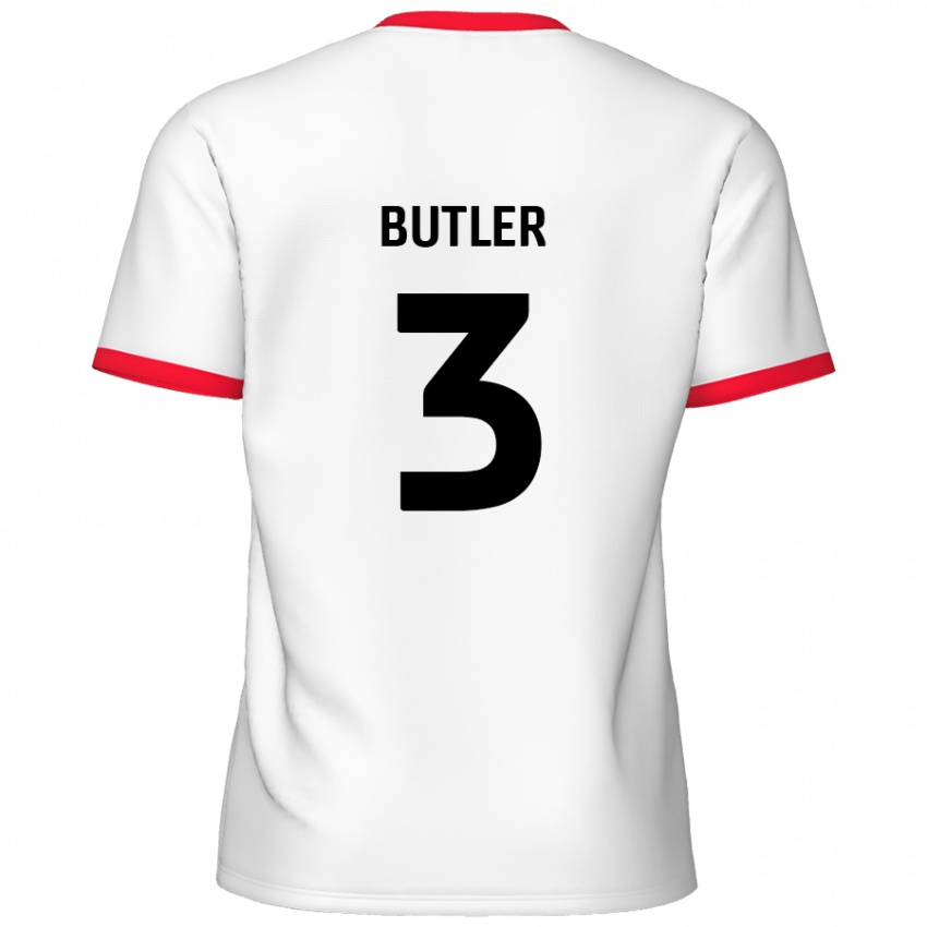 Herren Dan Butler #3 Weiß Rot Heimtrikot Trikot 2024/25 T-Shirt