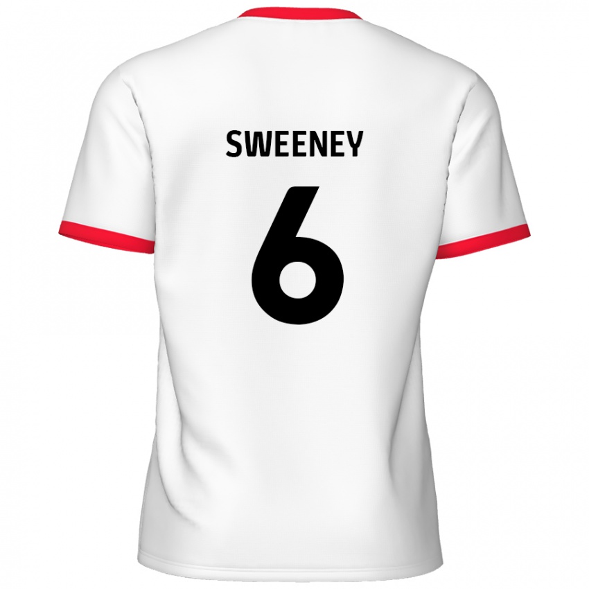 Herren Dan Sweeney #6 Weiß Rot Heimtrikot Trikot 2024/25 T-Shirt