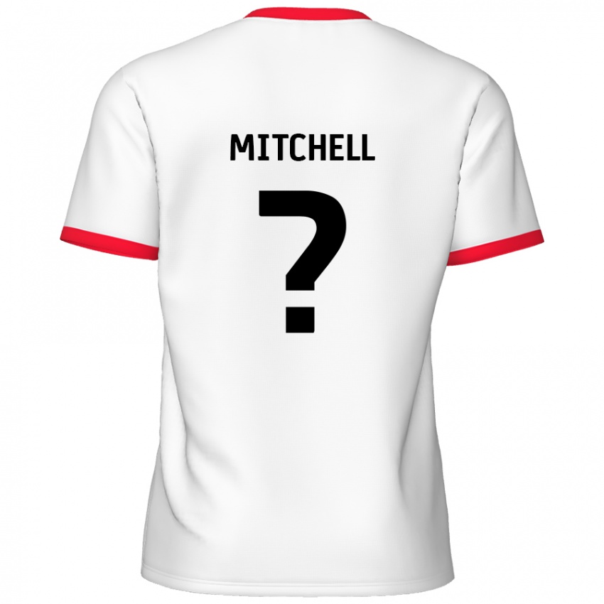 Herren Rylee Mitchell #0 Weiß Rot Heimtrikot Trikot 2024/25 T-Shirt