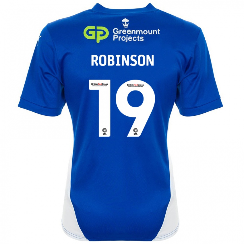 Herren Luke Robinson #19 Blau Weiß Heimtrikot Trikot 2024/25 T-Shirt