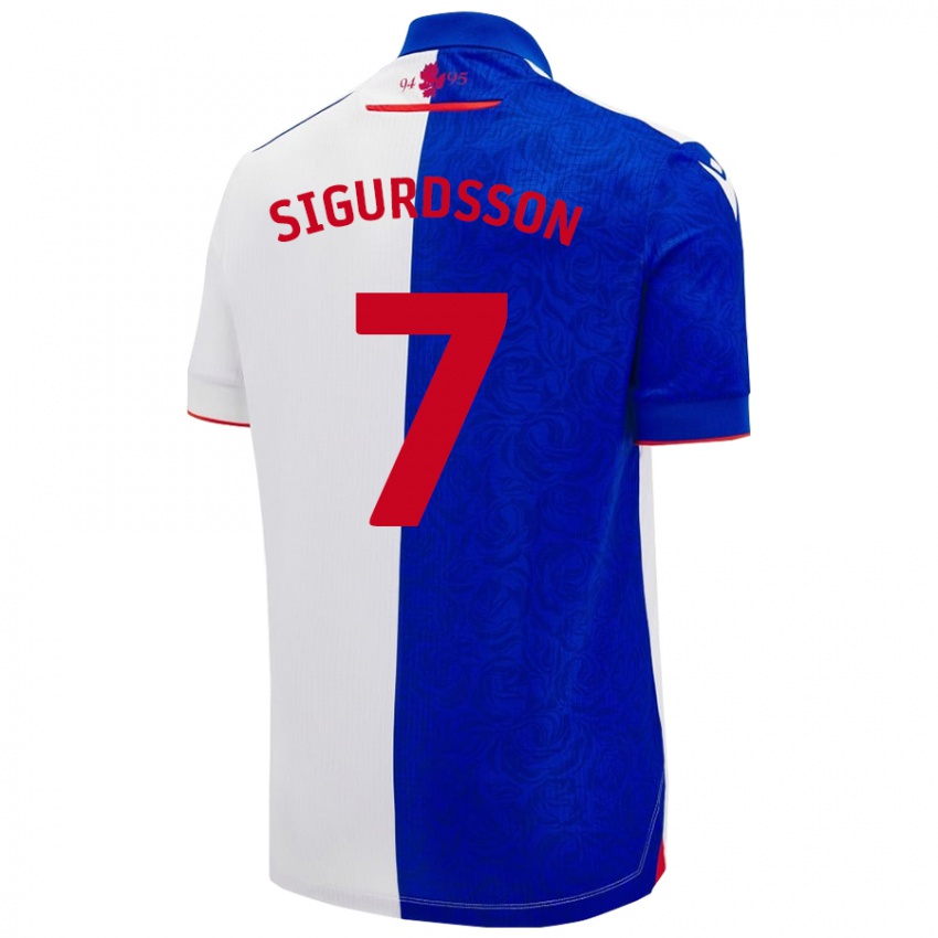 Herren Arnór Sigurdsson #7 Himmelblau Weiß Heimtrikot Trikot 2024/25 T-Shirt