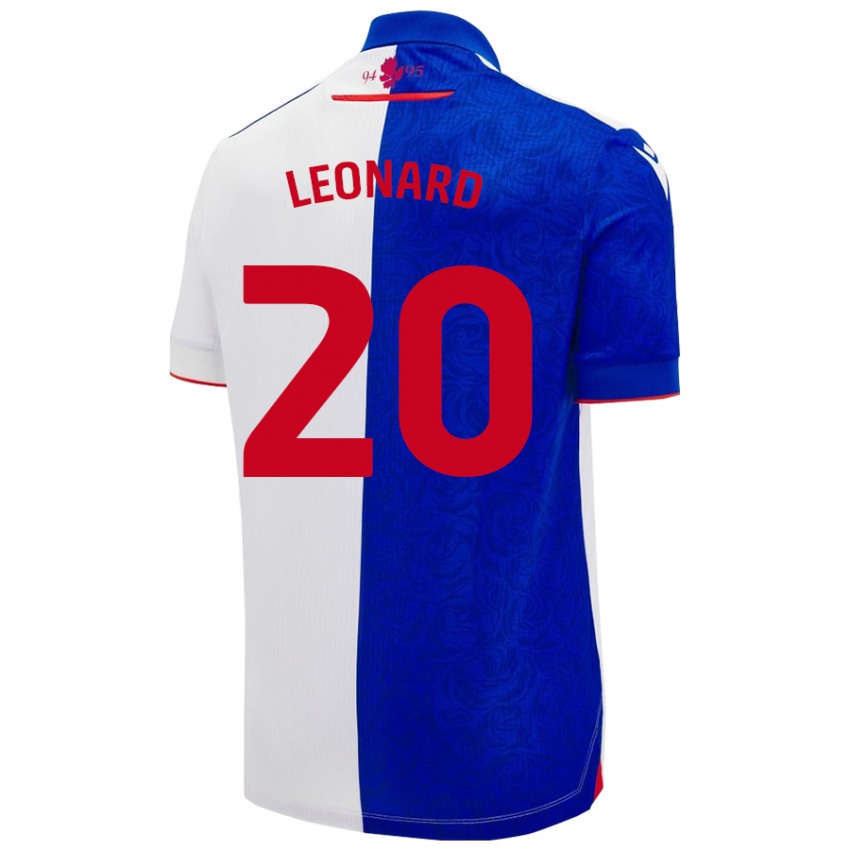 Herren Harry Leonard #20 Himmelblau Weiß Heimtrikot Trikot 2024/25 T-Shirt