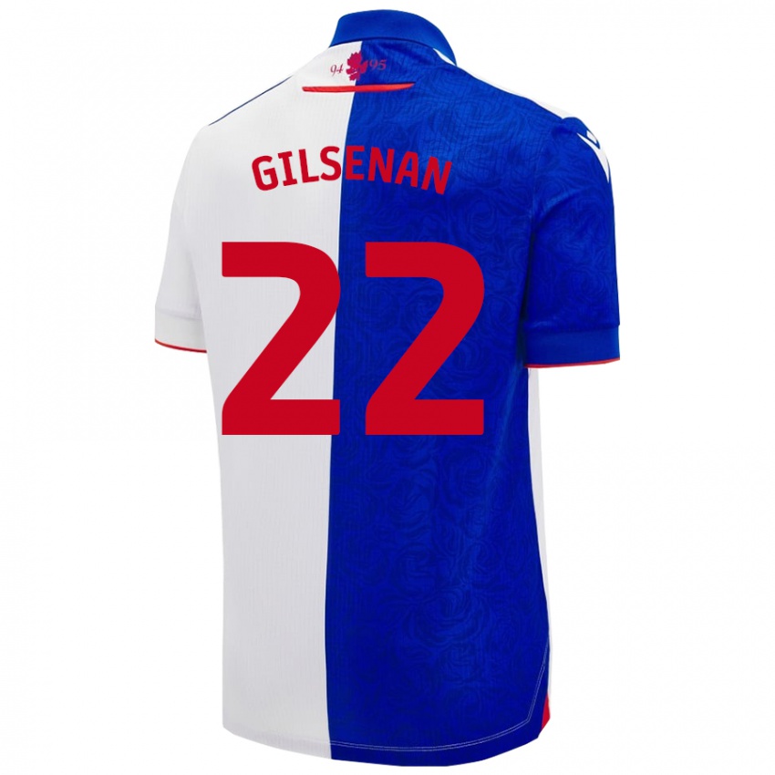 Herren Zak Gilsenan #22 Himmelblau Weiß Heimtrikot Trikot 2024/25 T-Shirt