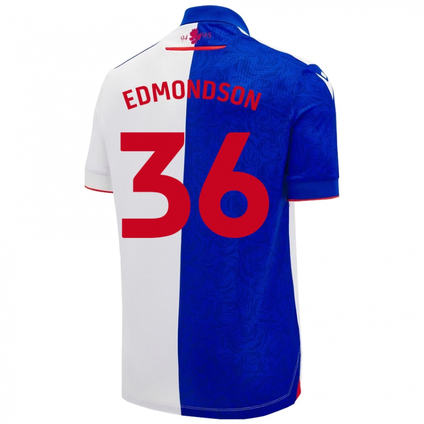 Herren James Edmondson #36 Himmelblau Weiß Heimtrikot Trikot 2024/25 T-Shirt