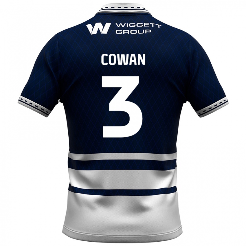 Herren Leanne Cowan #3 Marineblau Weiß Heimtrikot Trikot 2024/25 T-Shirt