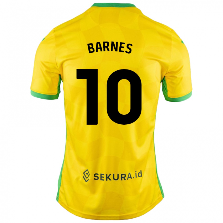 Herren Ashley Barnes #10 Gelb Grün Heimtrikot Trikot 2024/25 T-Shirt