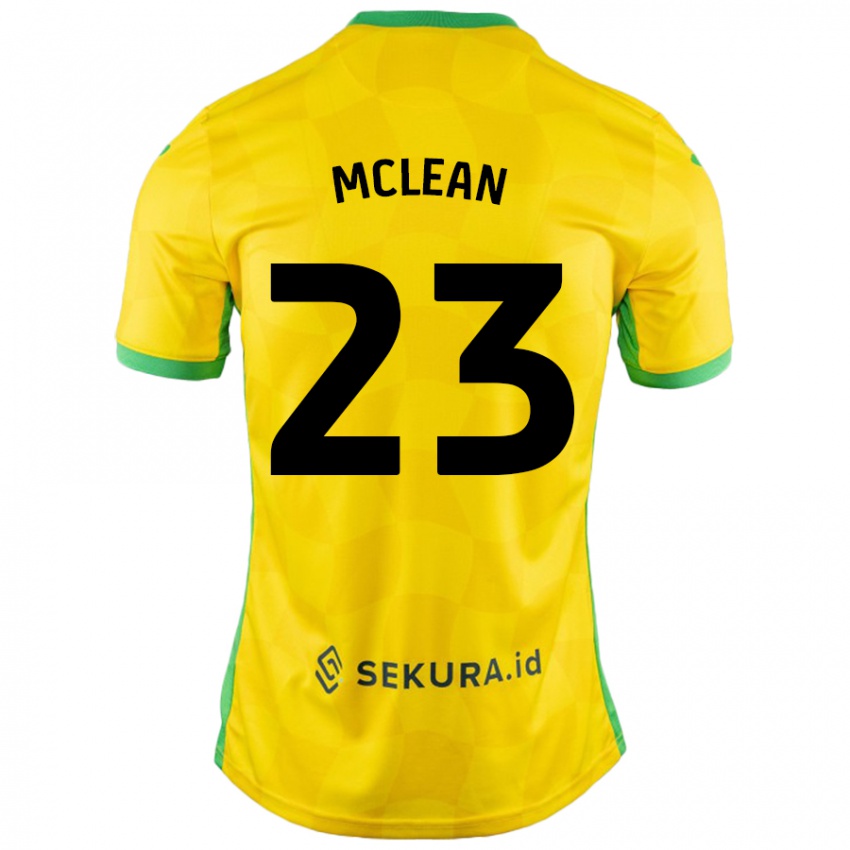 Herren Kenny Mclean #23 Gelb Grün Heimtrikot Trikot 2024/25 T-Shirt