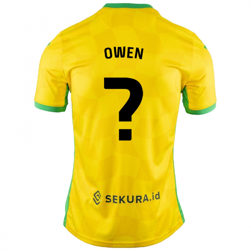 Herren Jaiden Owen #0 Gelb Grün Heimtrikot Trikot 2024/25 T-Shirt