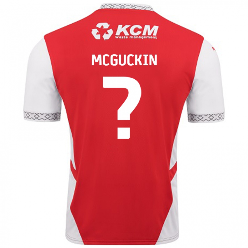 Herren Ciaran Mcguckin #0 Rot Weiß Heimtrikot Trikot 2024/25 T-Shirt