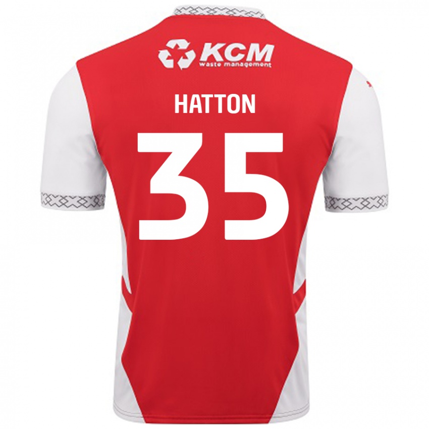 Herren Ben Hatton #35 Rot Weiß Heimtrikot Trikot 2024/25 T-Shirt