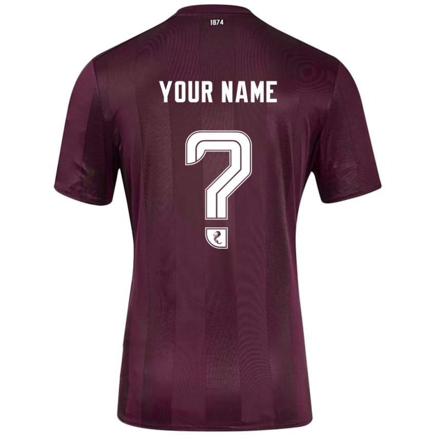 Herren Ihren Namen #0 Burgundrot Heimtrikot Trikot 2024/25 T-Shirt