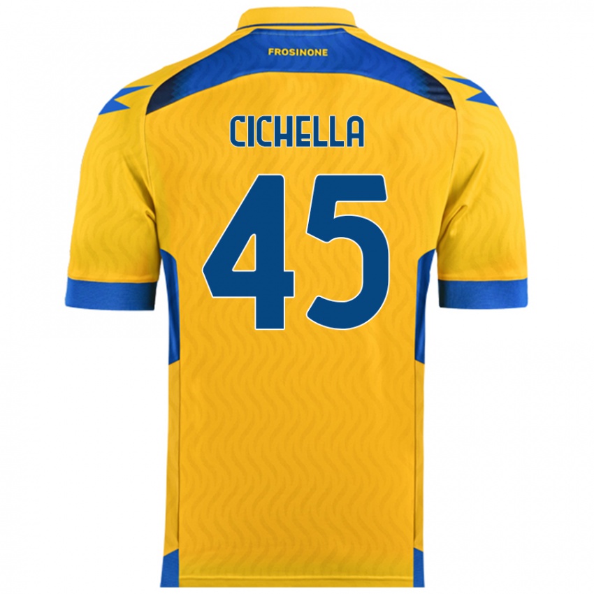 Herren Matteo Cichella #45 Gelb Heimtrikot Trikot 2024/25 T-Shirt