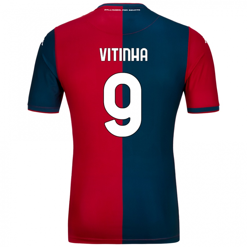 Herren Vitinha #9 Rot Dunkelblau Heimtrikot Trikot 2024/25 T-Shirt