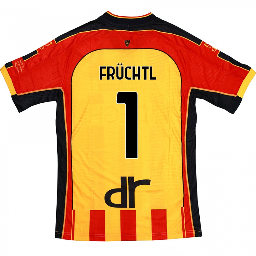 Herren Christian Früchtl #1 Gelb Rot Heimtrikot Trikot 2024/25 T-Shirt