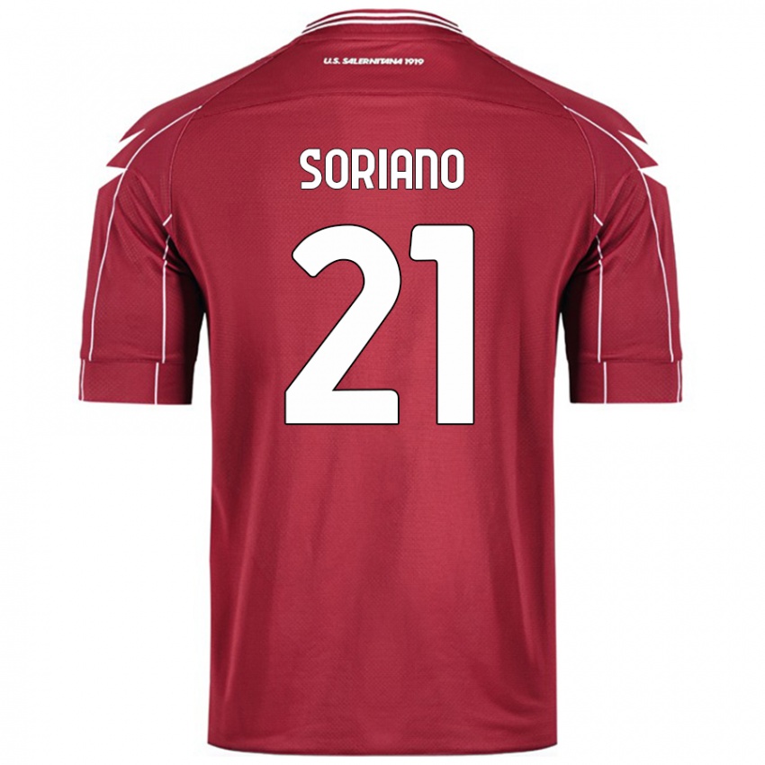 Herren Roberto Soriano #21 Burgundrot Heimtrikot Trikot 2024/25 T-Shirt