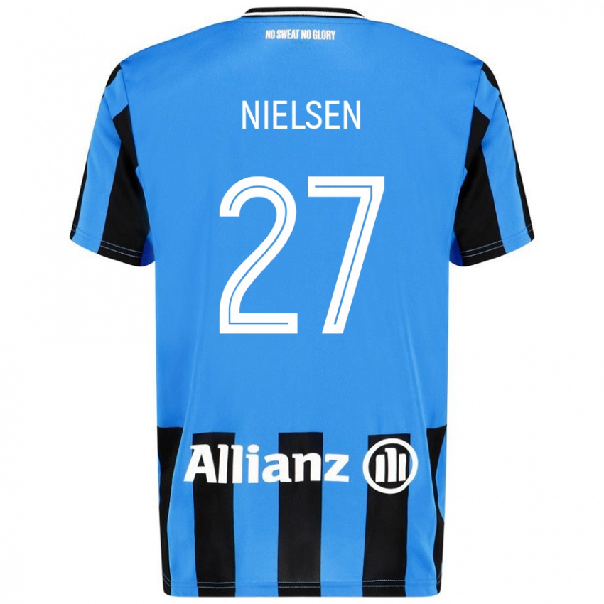 Herren Casper Nielsen #27 Himmelblau Schwarz Heimtrikot Trikot 2024/25 T-Shirt