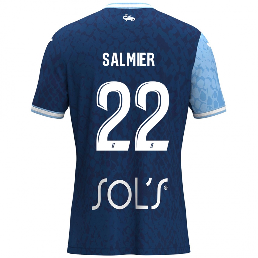 Herren Yoann Salmier #22 Himmelblau Dunkelblau Heimtrikot Trikot 2024/25 T-Shirt