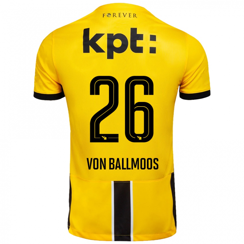 Herren David Von Ballmoos #26 Gelb Schwarz Heimtrikot Trikot 2024/25 T-Shirt