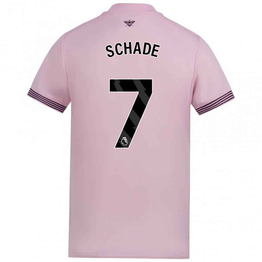 Herren Kevin Schade #7 Rosa Auswärtstrikot Trikot 2024/25 T-Shirt