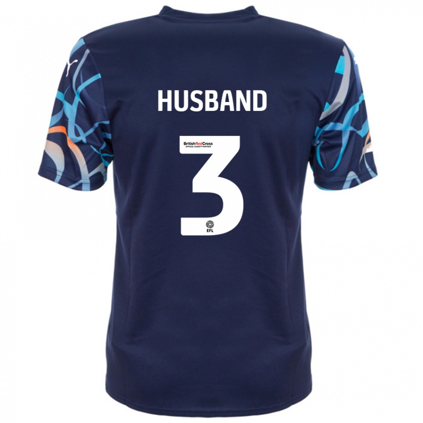 Herren James Husband #3 Marineblau Auswärtstrikot Trikot 2024/25 T-Shirt