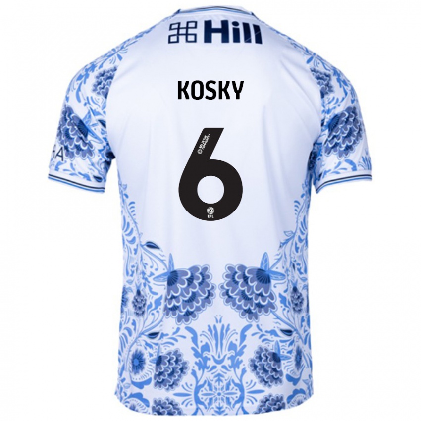 Herren Rachel Kosky #6 Weiß Blau Auswärtstrikot Trikot 2024/25 T-Shirt