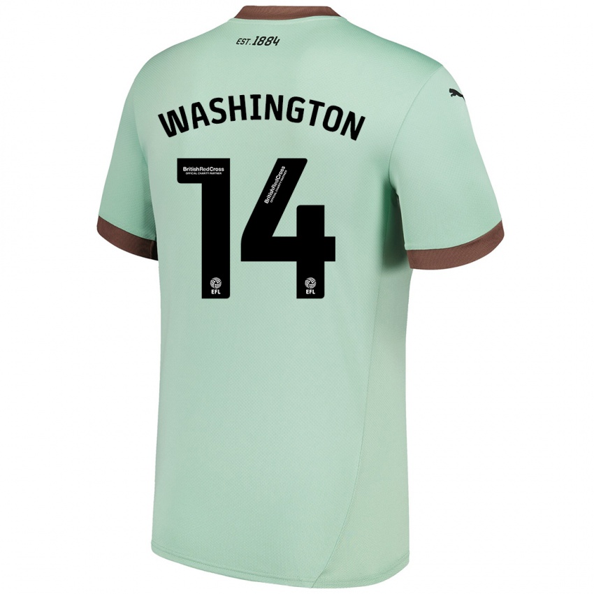 Herren Conor Washington #14 Blassgrün Auswärtstrikot Trikot 2024/25 T-Shirt