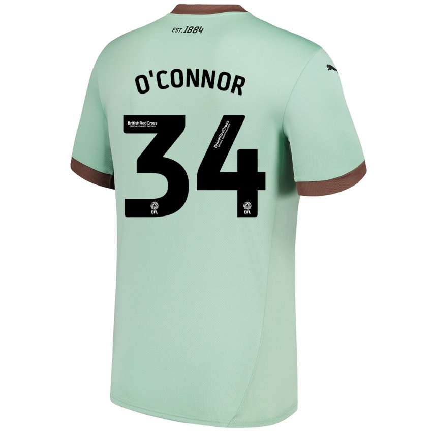 Herren Dolcie O'connor #34 Blassgrün Auswärtstrikot Trikot 2024/25 T-Shirt