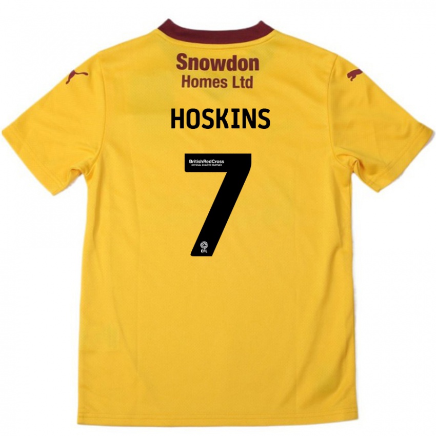 Herren Sam Hoskins #7 Orange Burgunderrot Auswärtstrikot Trikot 2024/25 T-Shirt