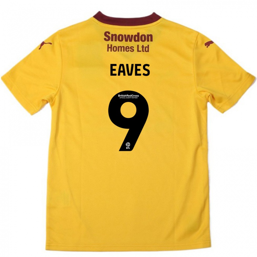 Herren Tom Eaves #9 Orange Burgunderrot Auswärtstrikot Trikot 2024/25 T-Shirt