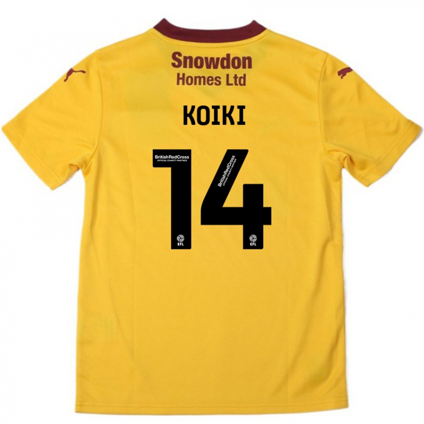 Herren Ali Koiki #14 Orange Burgunderrot Auswärtstrikot Trikot 2024/25 T-Shirt