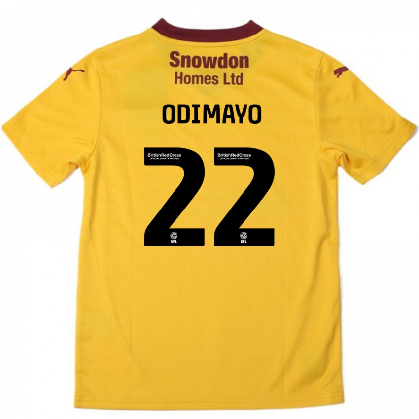 Herren Akin Odimayo #22 Orange Burgunderrot Auswärtstrikot Trikot 2024/25 T-Shirt